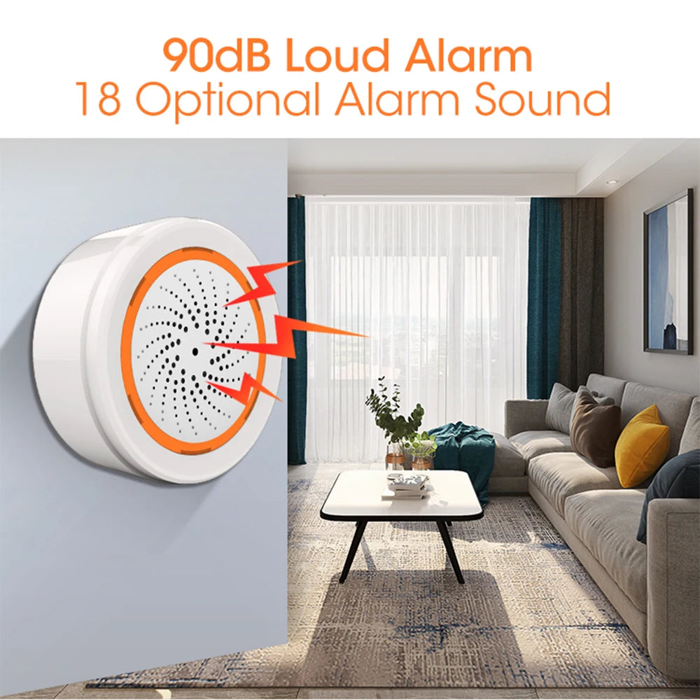 Coolcam Tuya Zigbee Smart Siren Alarm — Strobe Alerts, USB Powered