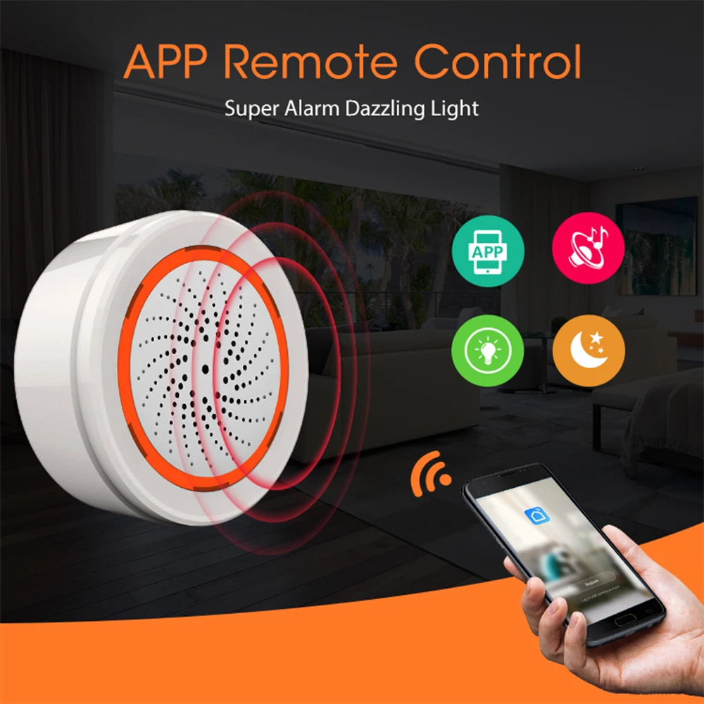 Coolcam Tuya Zigbee Smart Siren Alarm — Strobe Alerts, USB Powered