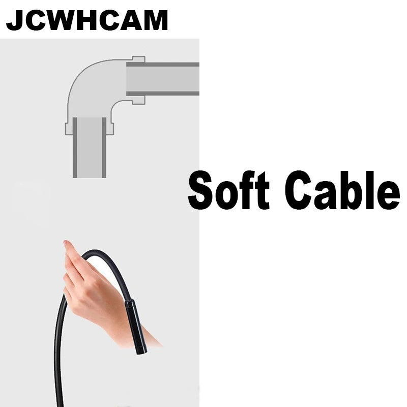 USB-C Endoscope Inspection Camera - 7mm Hard Cable, IP67 Waterproof