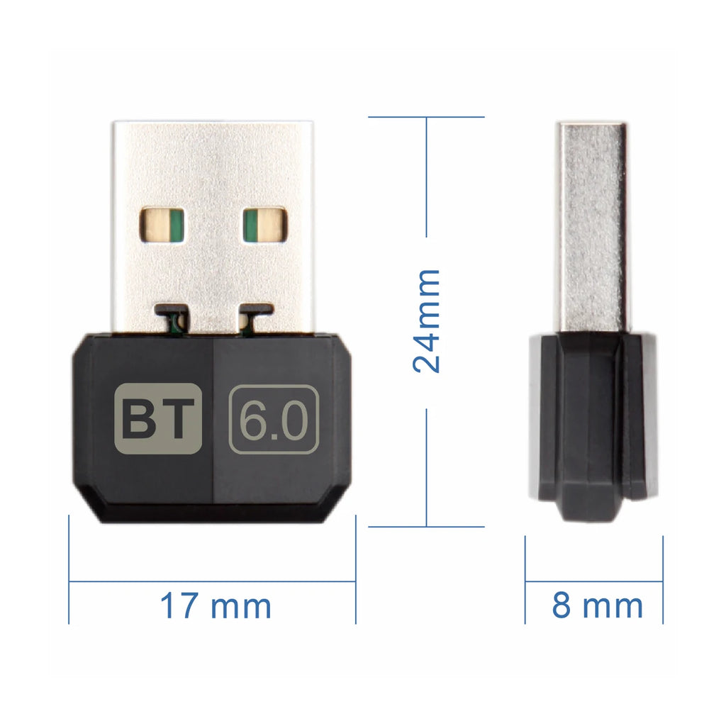 USB Bluetooth 6.0 Adapter for PC — Wireless Dongle