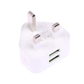 UK 3-Pin Wall Charger with USB Ports