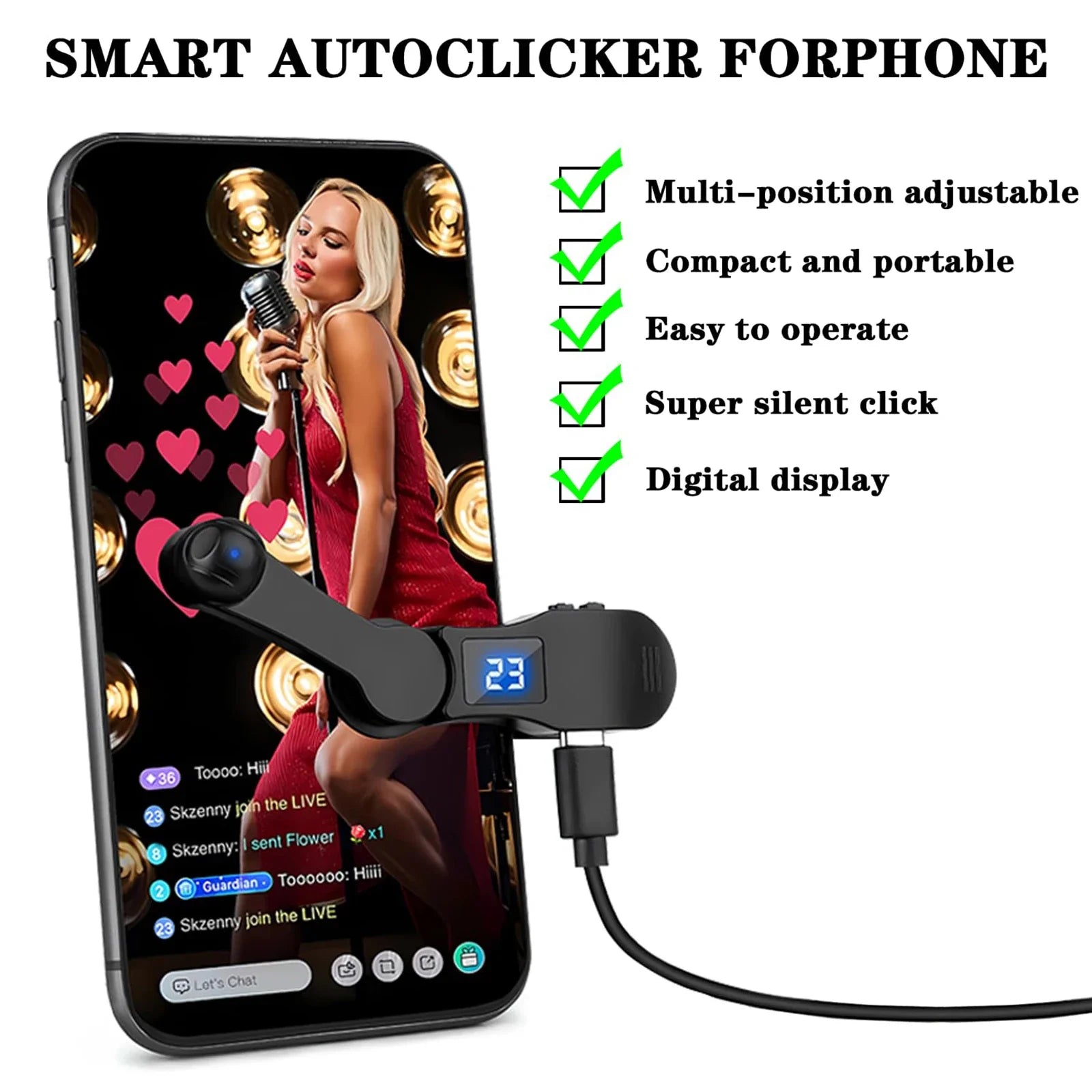 Auto Screen Clicker — USB Automatic Tapper for Phone & Streaming