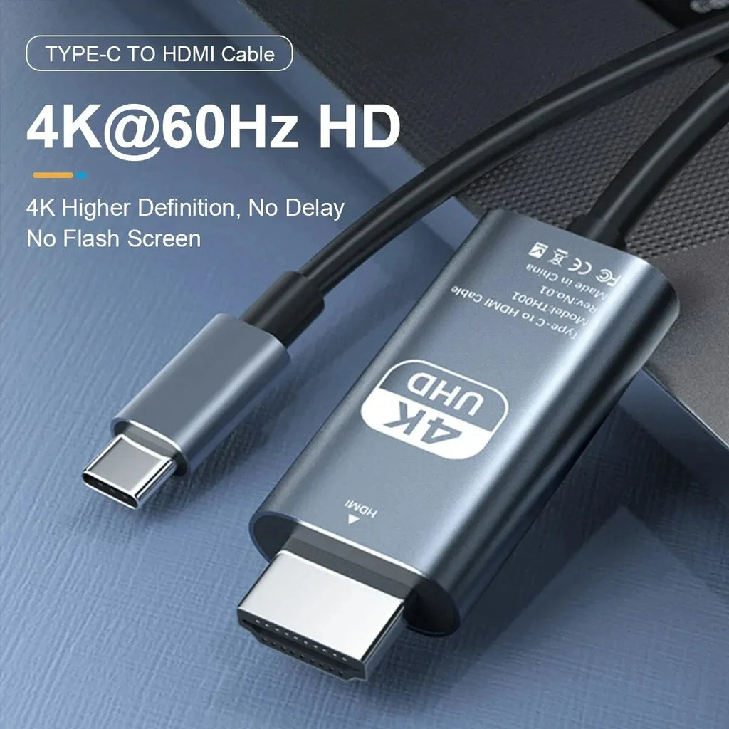 USB-C to HDMI 4K Cable — 2M Braided Screen Mirroring