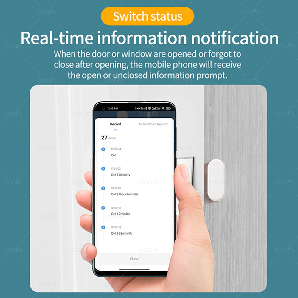 Smart ZigBee Door & Window Sensor with Light Detection & App Alerts