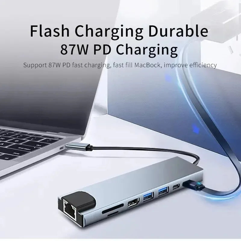 USB-C Hub Multi-Port Adapter with HDMI & RJ45