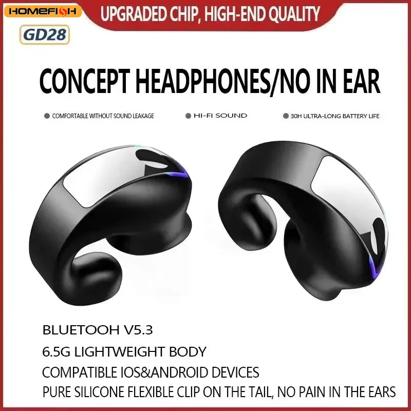 Bone Conduction Clip-On Wireless Earphone