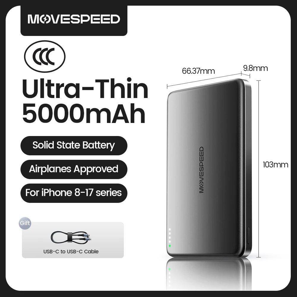 MOVESPEED 5000mAh Magnetic Wireless Power Bank