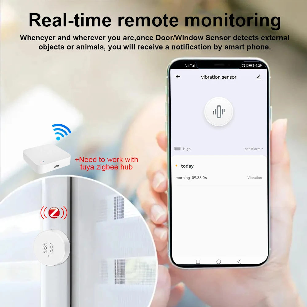 Tuya Smart Zigbee Vibration Detection Sensor