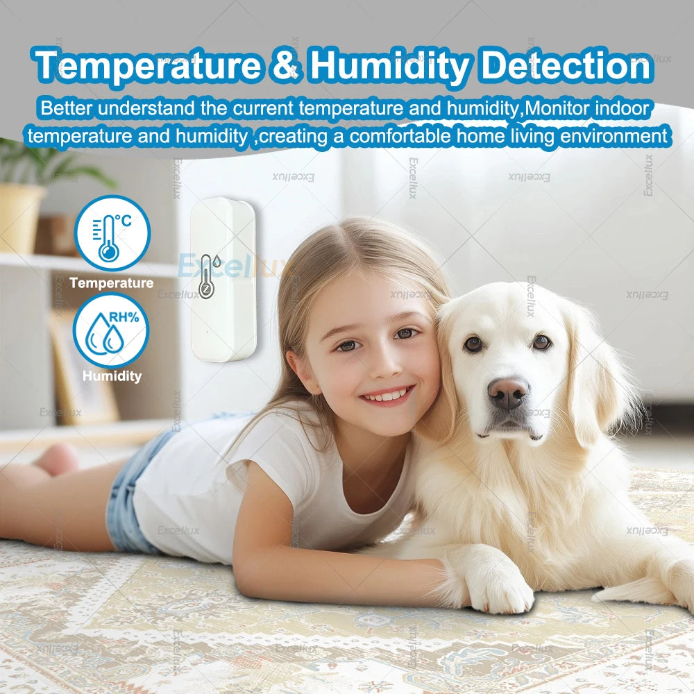 Smart ZigBee Temperature & Humidity Sensor — Indoor Thermometer & Hygrometer