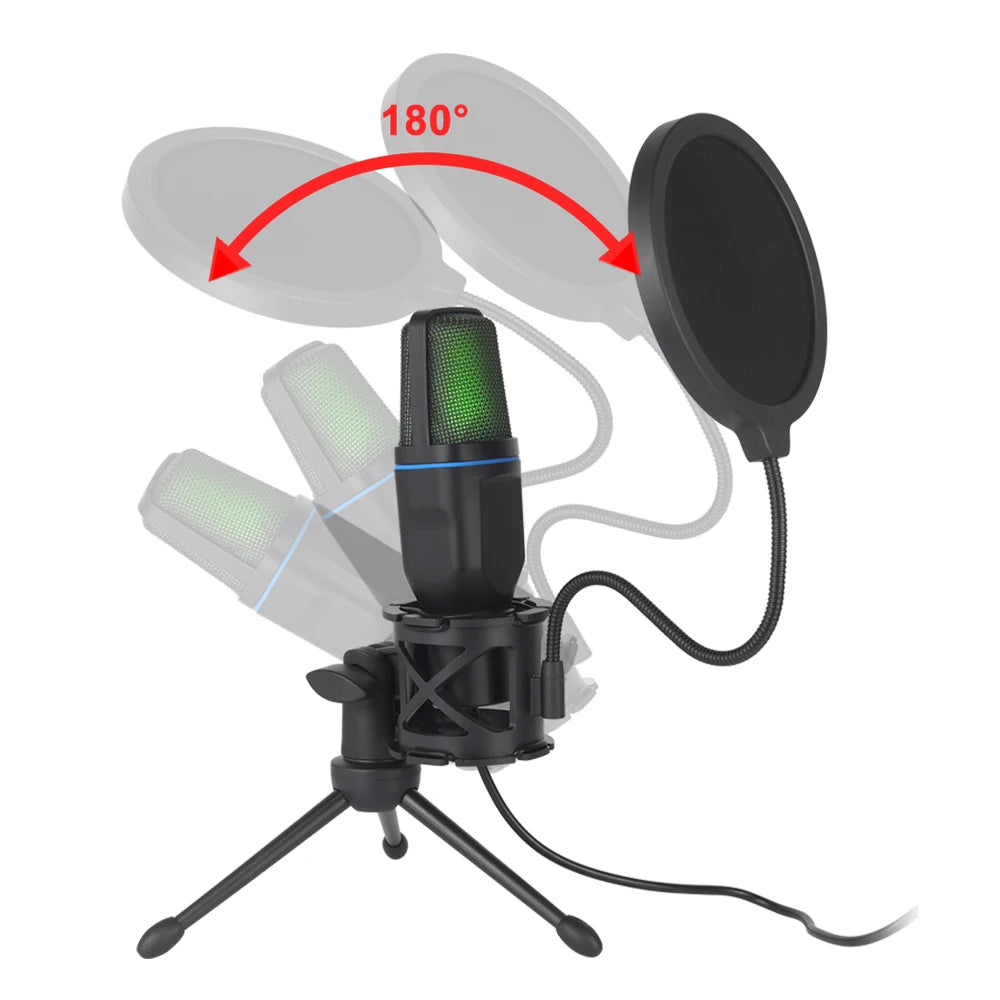 RGB USB Condenser Microphone for Gaming & Streaming
