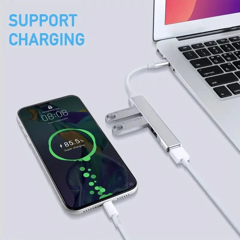4-Port USB 3.0 Hub with High-Speed Data Transfer