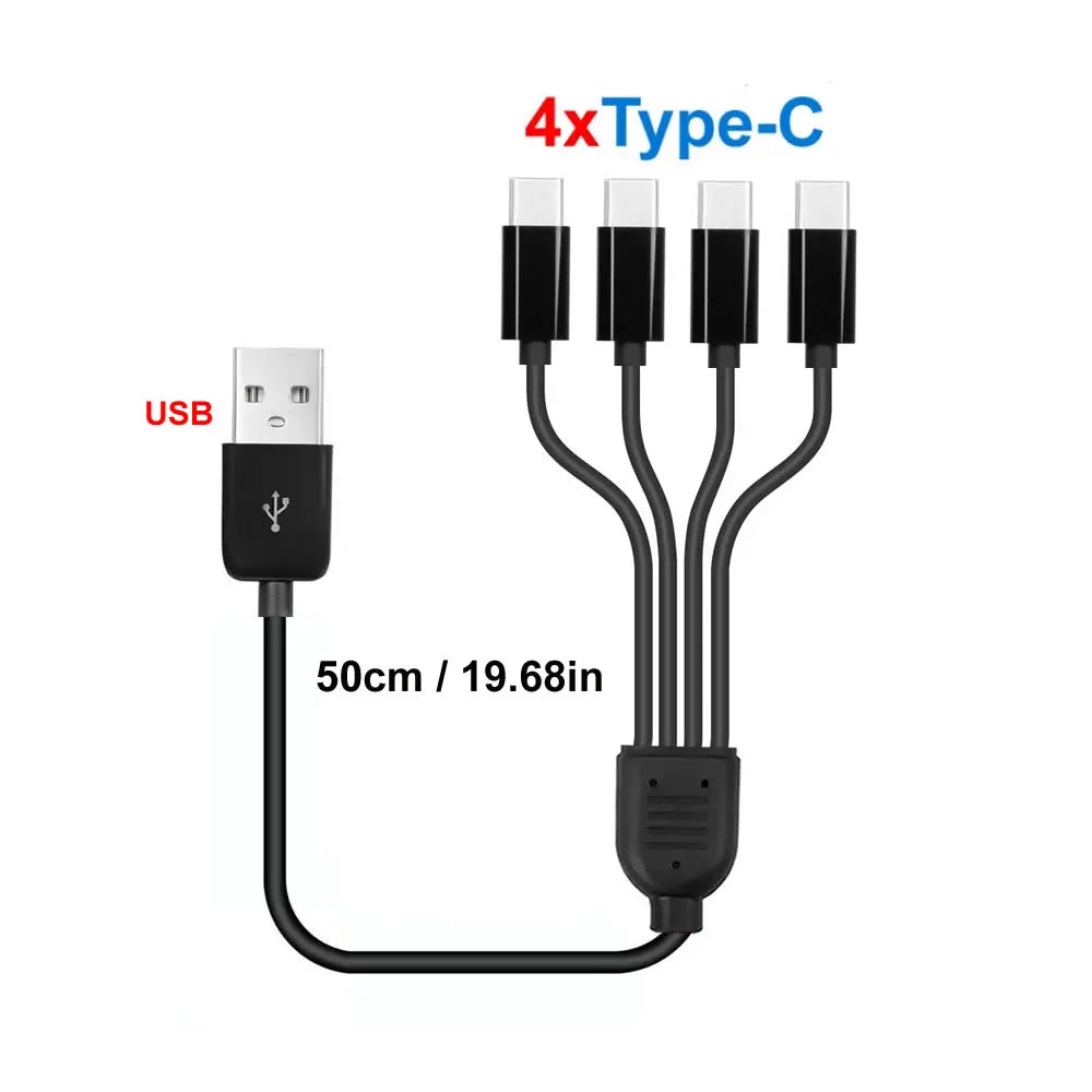 4-in-1 Multi USB Charging Cable — USB-C, Micro USB & PD Splitter