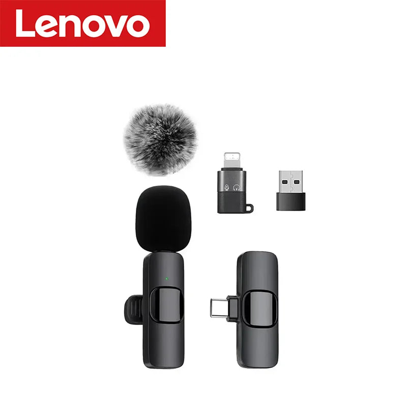Lenovo Mini Wireless Lavalier Microphone for Live Streaming