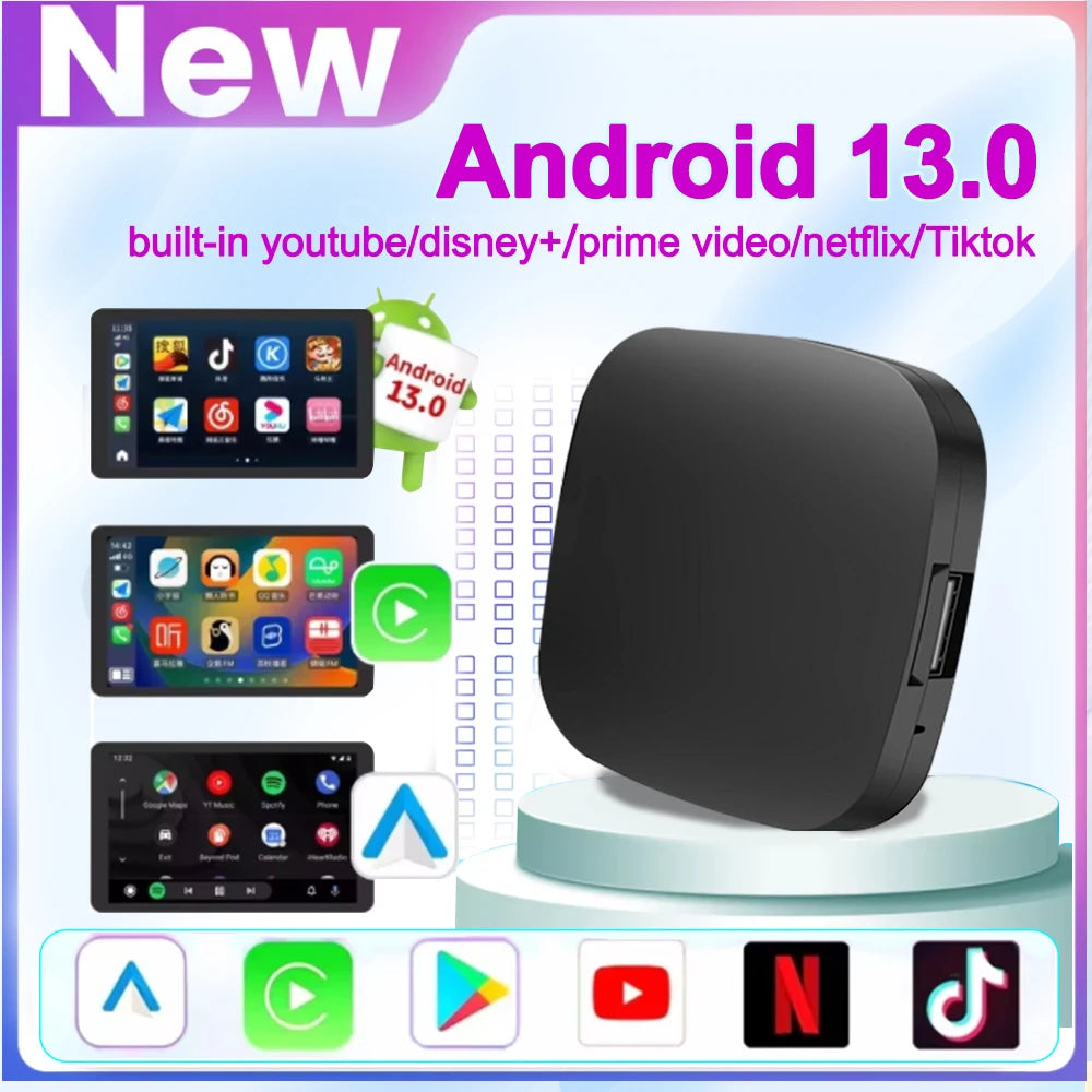 Android 13 Smart TV Box with Wireless CarPlay & Android Auto