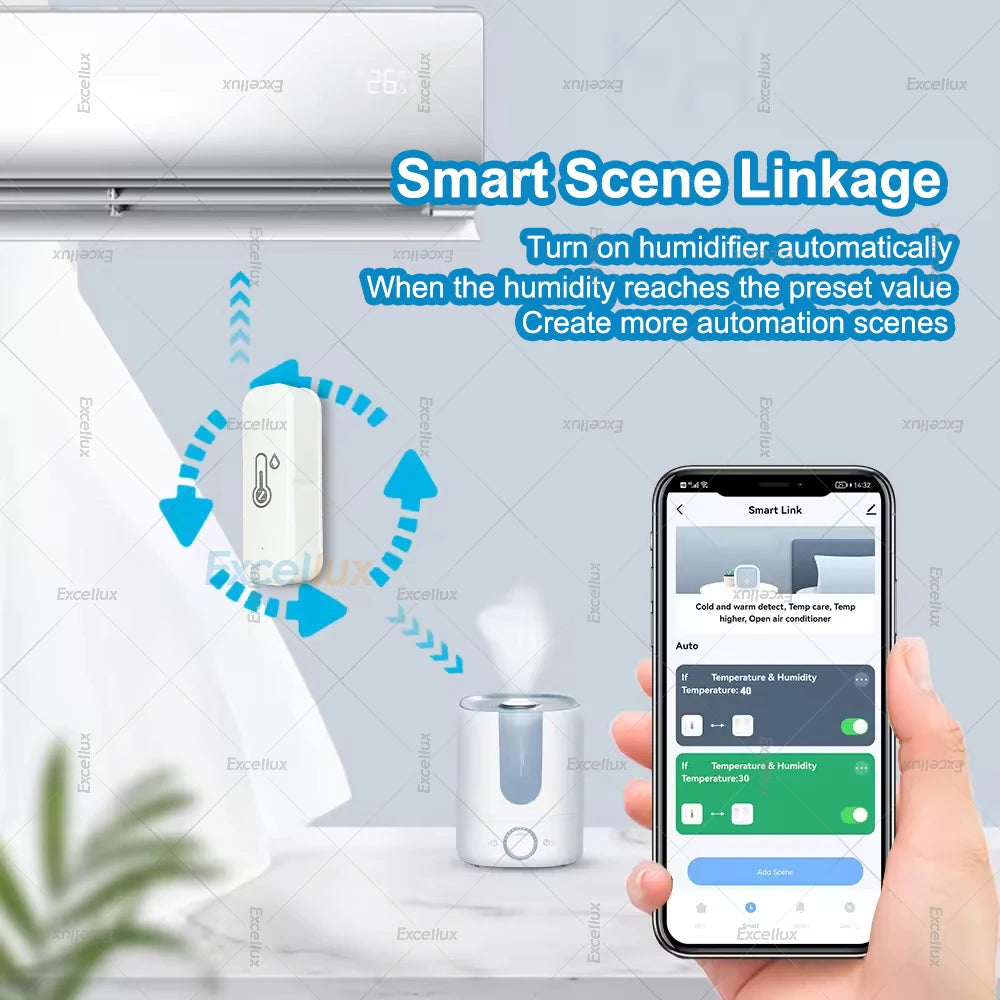 Smart ZigBee Temperature & Humidity Sensor — Indoor Thermometer & Hygrometer