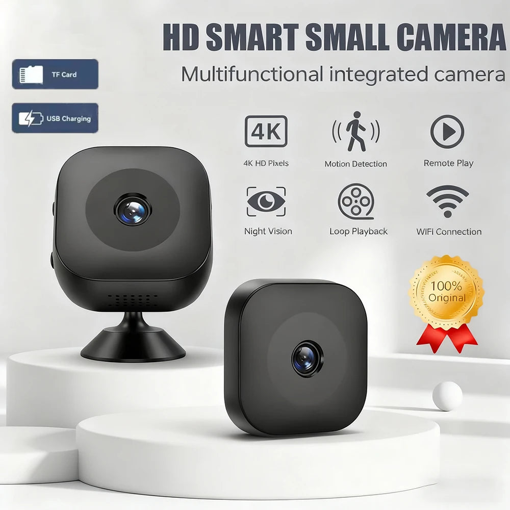 Mini 4K HD WiFi Security Camera with Remote Monitoring
