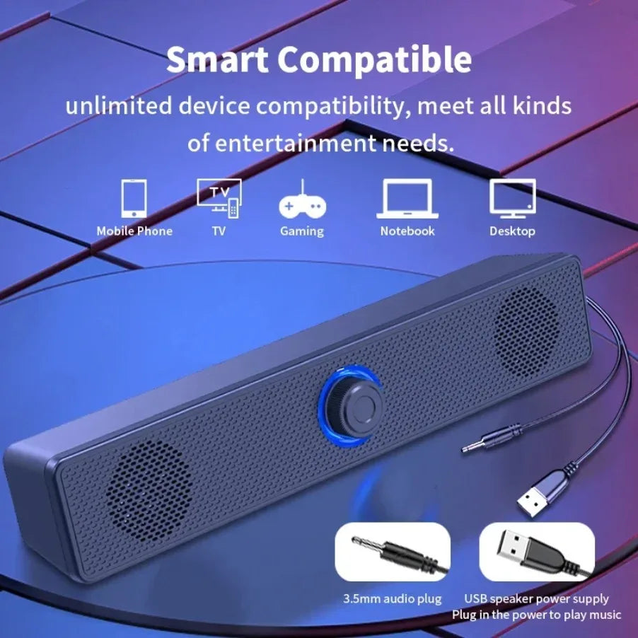 USB Powered Soundbar for TV, PC & Gaming