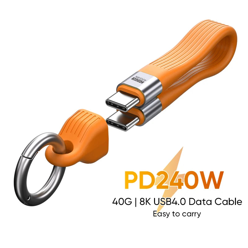 USB4 240W USB-C to USB-C Keychain Cable 8K@60Hz
