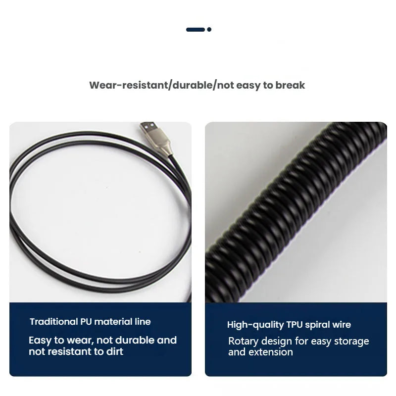 Mechanical Keyboard Coiled USB-C Cable with Aviator Connector - Up to 3M