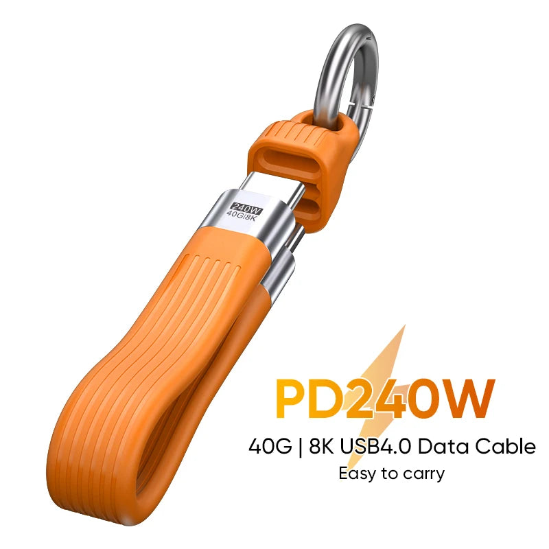 USB4 240W USB-C to USB-C Keychain Cable 8K@60Hz