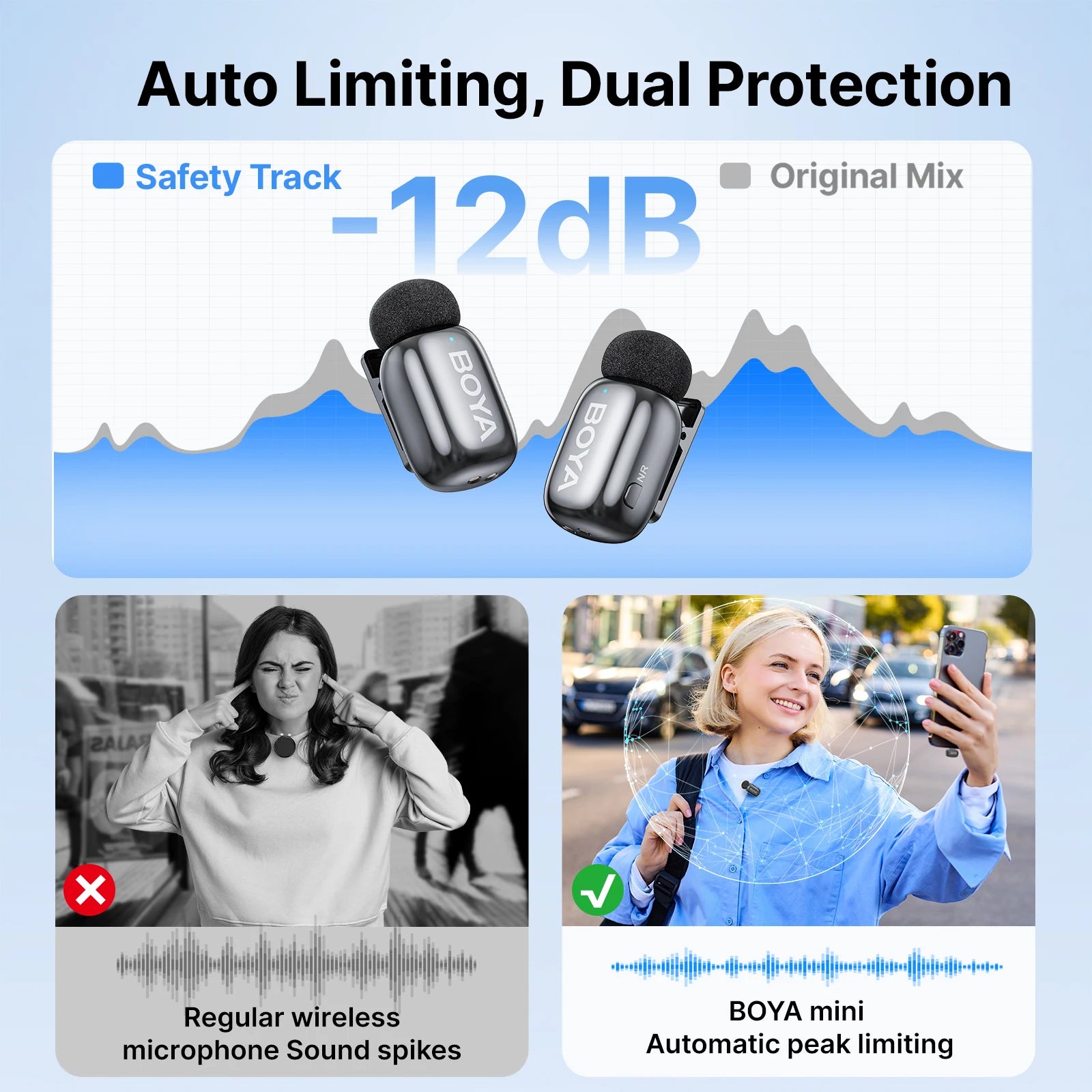BOYA Mini 2 Wireless Lavalier Mic with AI Noise Reduction