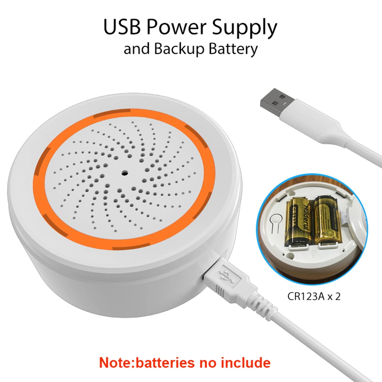 Coolcam Tuya Zigbee Smart Siren Alarm — Strobe Alerts, USB Powered