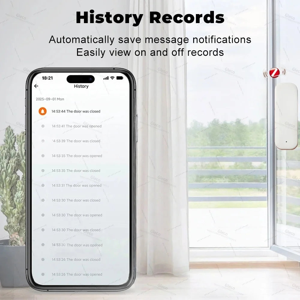 ZigBee Smart Door & Window Sensor — Tuya App, Home Assistant