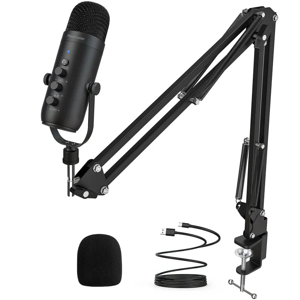 Haomuren USB Condenser Microphone Kit with Boom Arm
