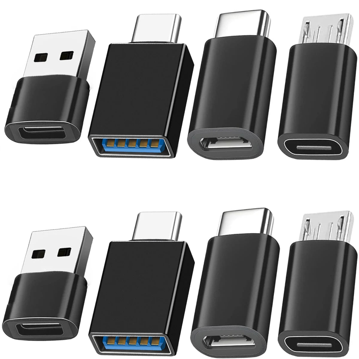 8-Pack USB-C Adapter Set - USB 3.0, USB-A & Micro USB Converters