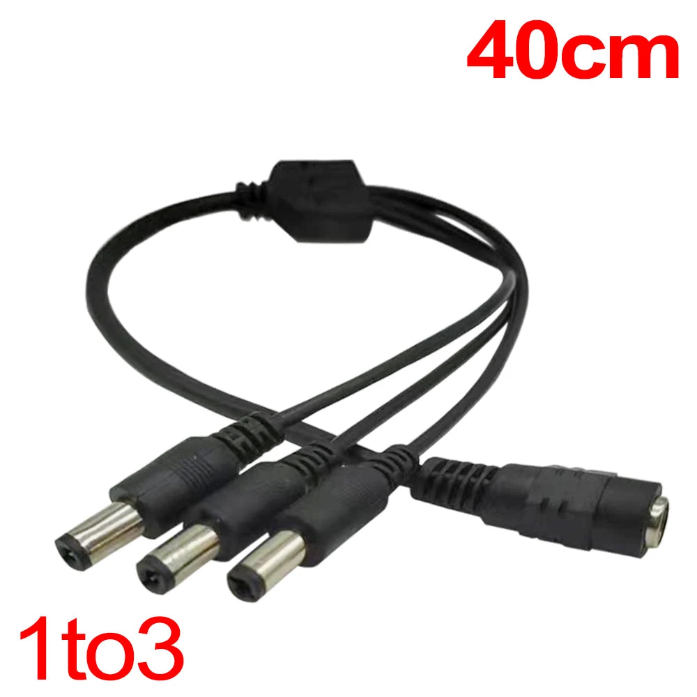 DC Power Splitter Cable — 1 to 8 Way, 5V/12V for LED & CCTV
