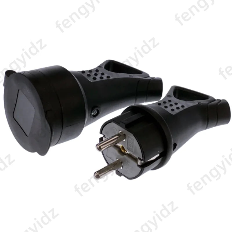 EU Waterproof Grounded Power Plug & Socket Set