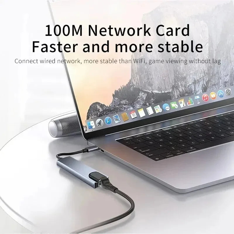 USB-C Hub Multi-Port Adapter with HDMI & RJ45
