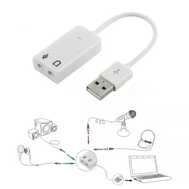 USB External Sound Card with 3.5mm Audio Adapter