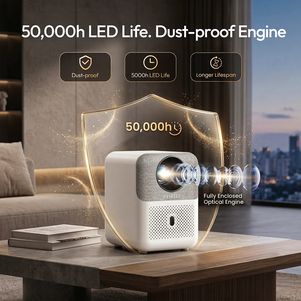 BYINTEK U4 Smart Mini Projector — 4K 1080P, WiFi, Android
