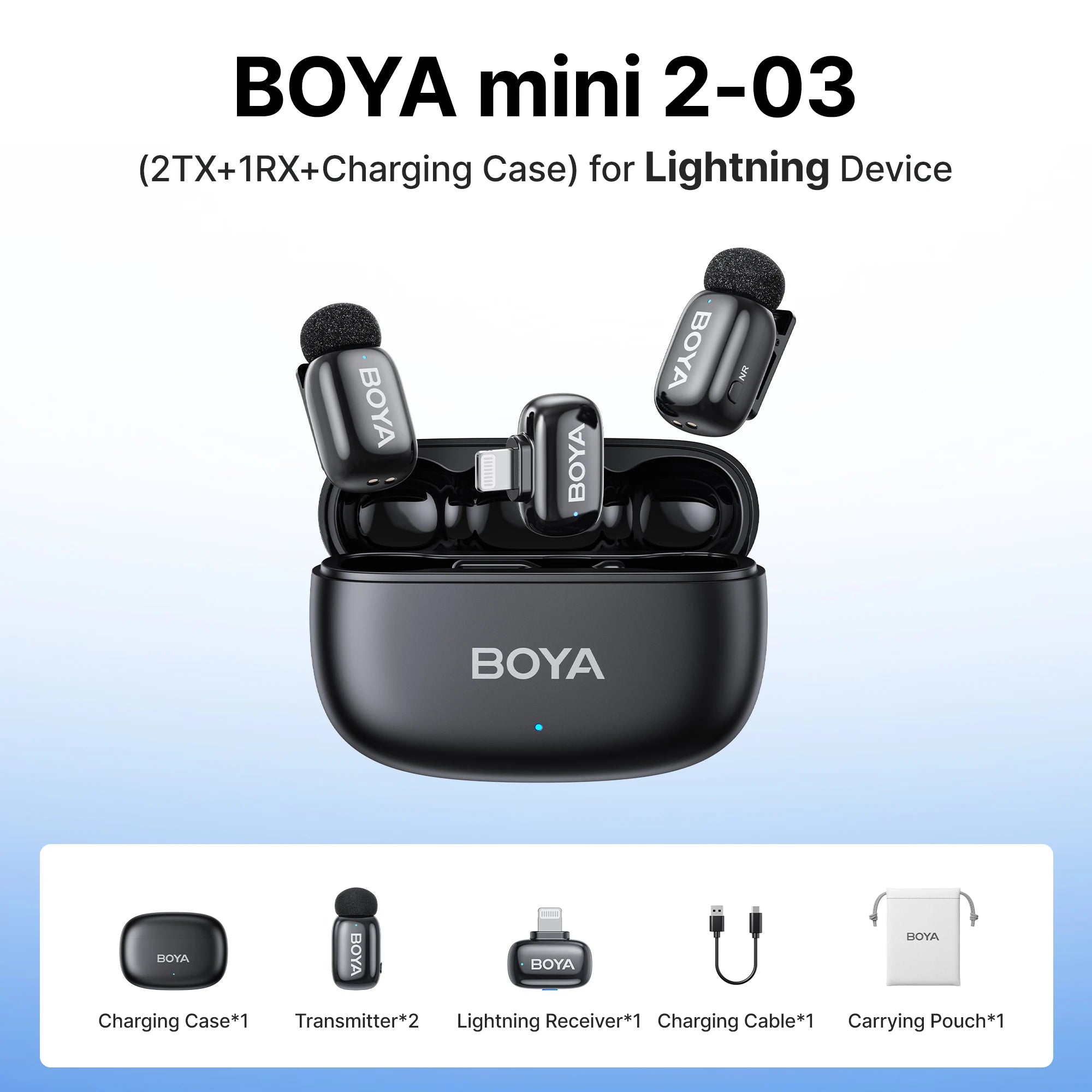 BOYA Mini 2 Wireless Lavalier Mic with AI Noise Reduction