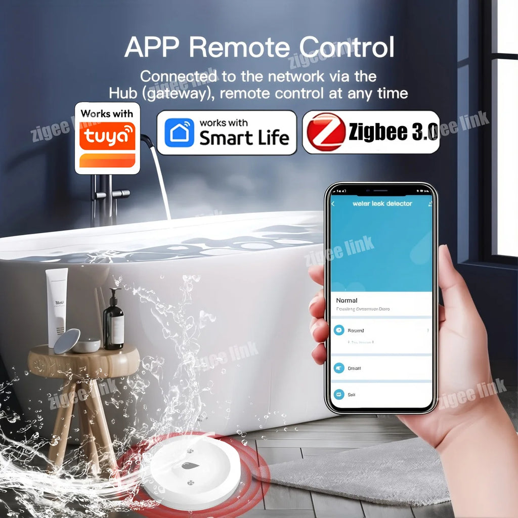 Tuya ZigBee 3.0 Smart Water Leak Sensor — Kitchen & Bathroom Flood Alert