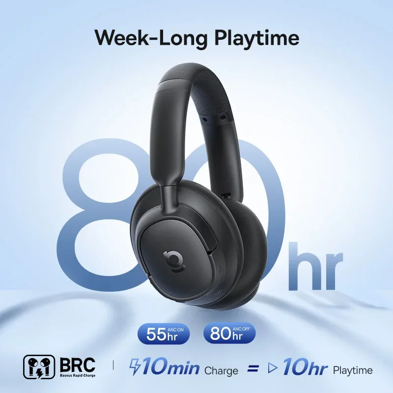 Baseus EH10 ANC Wireless Headphones — 80H, Bluetooth 6.0