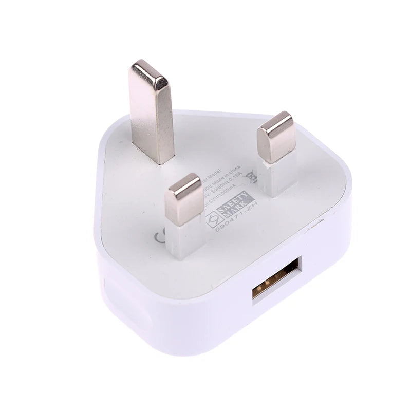 UK 3-Pin Wall Charger with USB Ports
