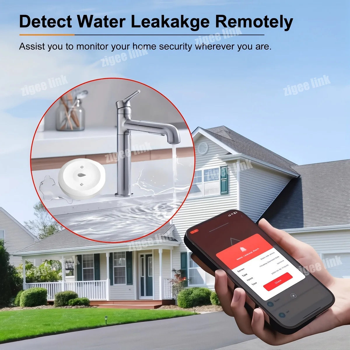 Tuya ZigBee 3.0 Smart Water Leak Sensor — Kitchen & Bathroom Flood Alert