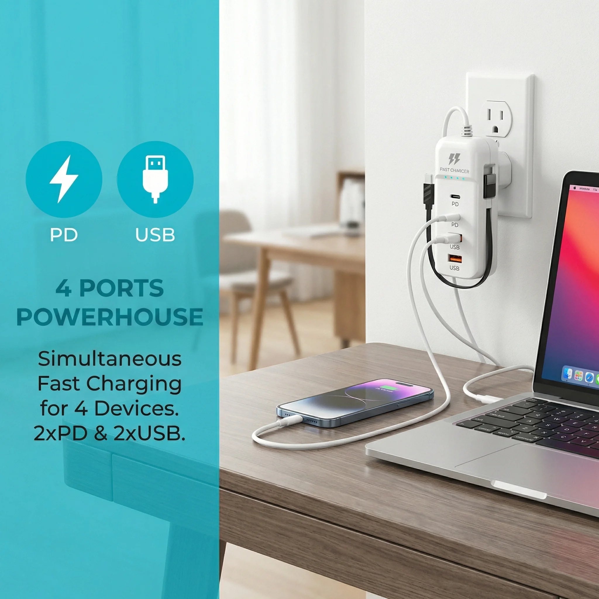 Multi-Port USB-C Fast Wall Charger