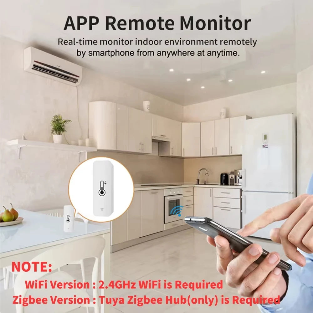ZigBee 3.0 Smart Temperature & Humidity Sensor — Tuya & Alexa Compatible