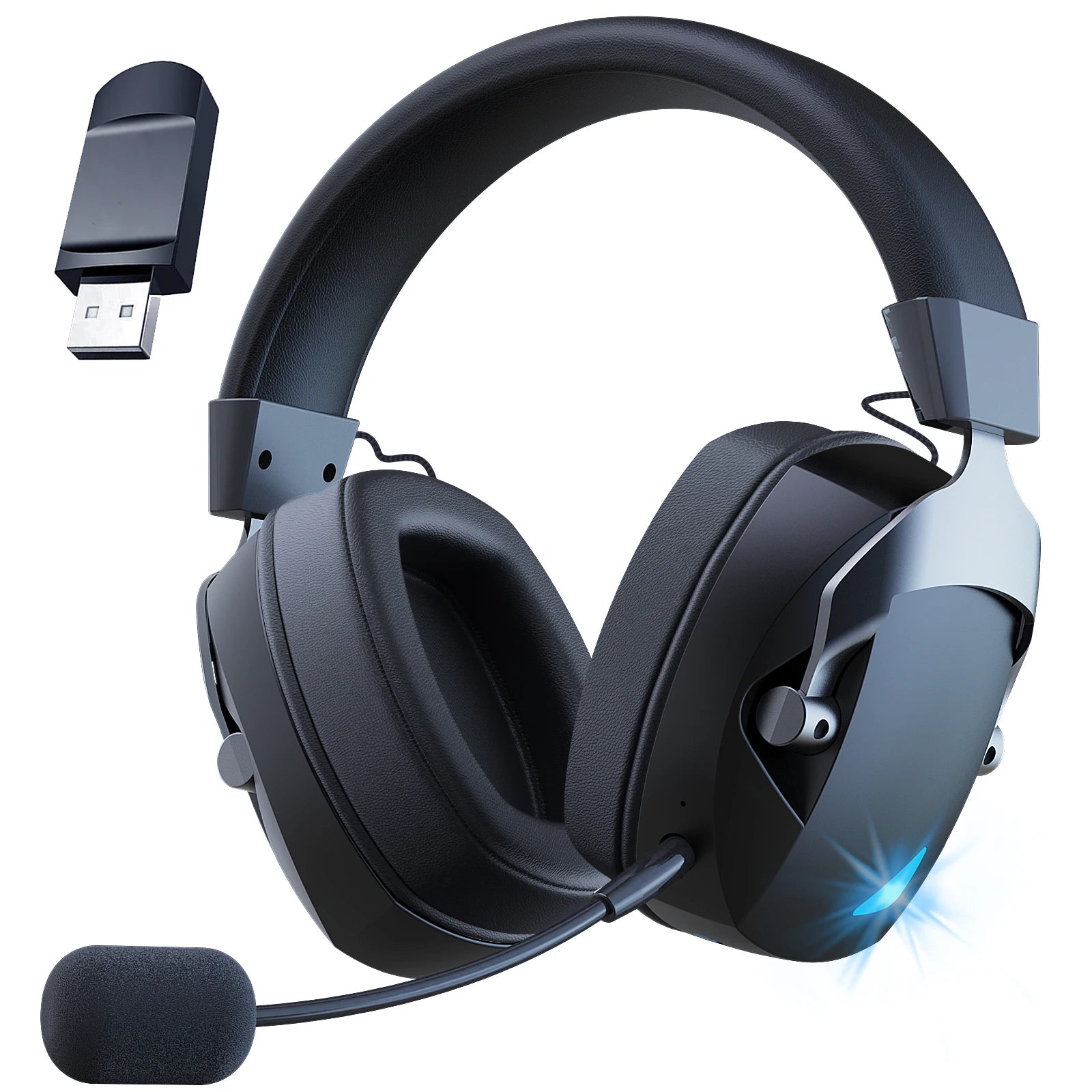 3-in-1 Gaming Headset — 2.4G Wireless, Bluetooth & Wired