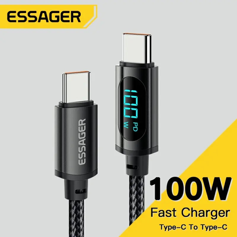Essager 100W USB-C to USB-C Fast Charging Cable with LED Display
