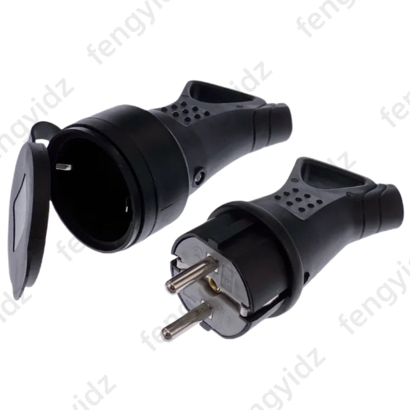 EU Waterproof Grounded Power Plug & Socket Set