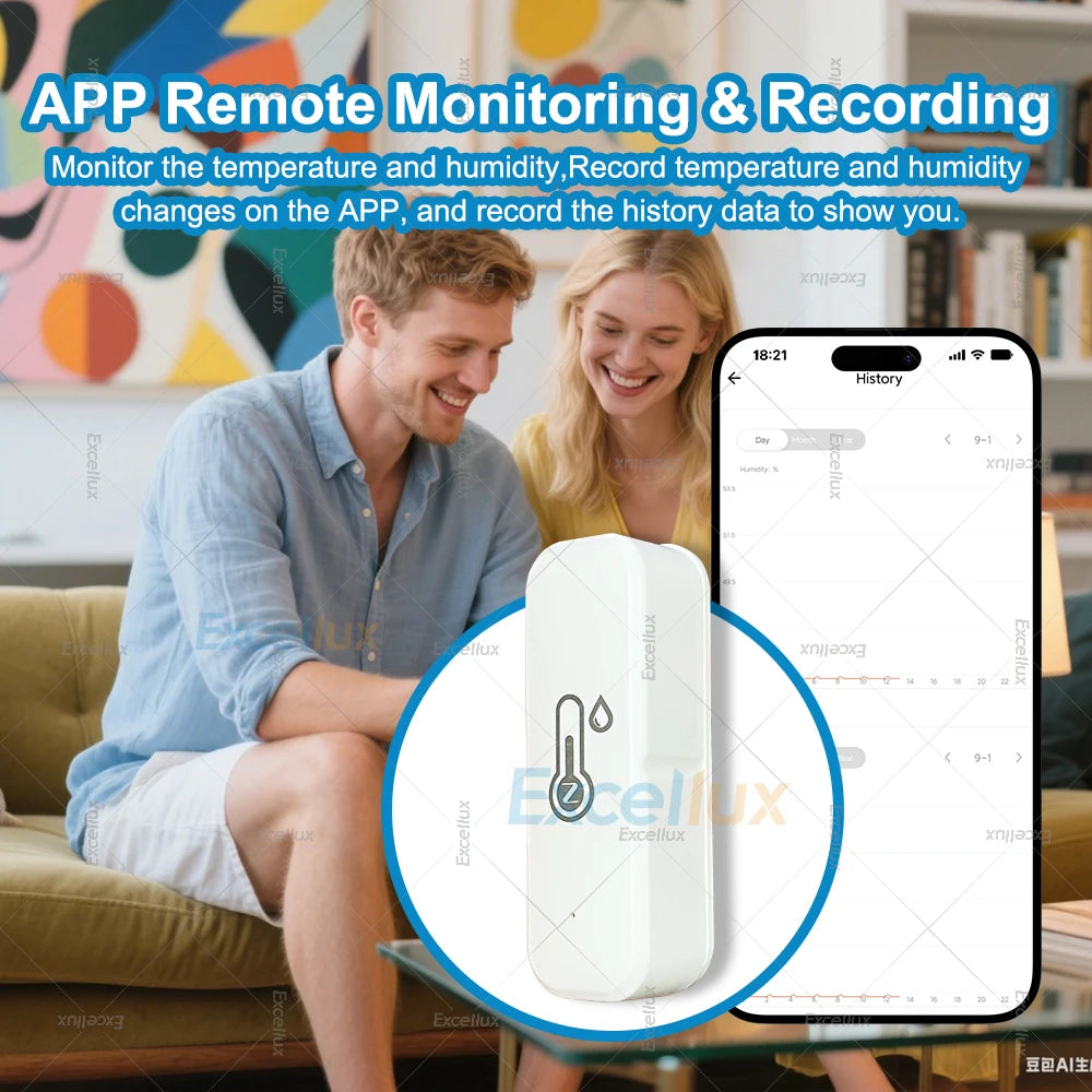 Smart ZigBee Temperature & Humidity Sensor — Indoor Thermometer & Hygrometer
