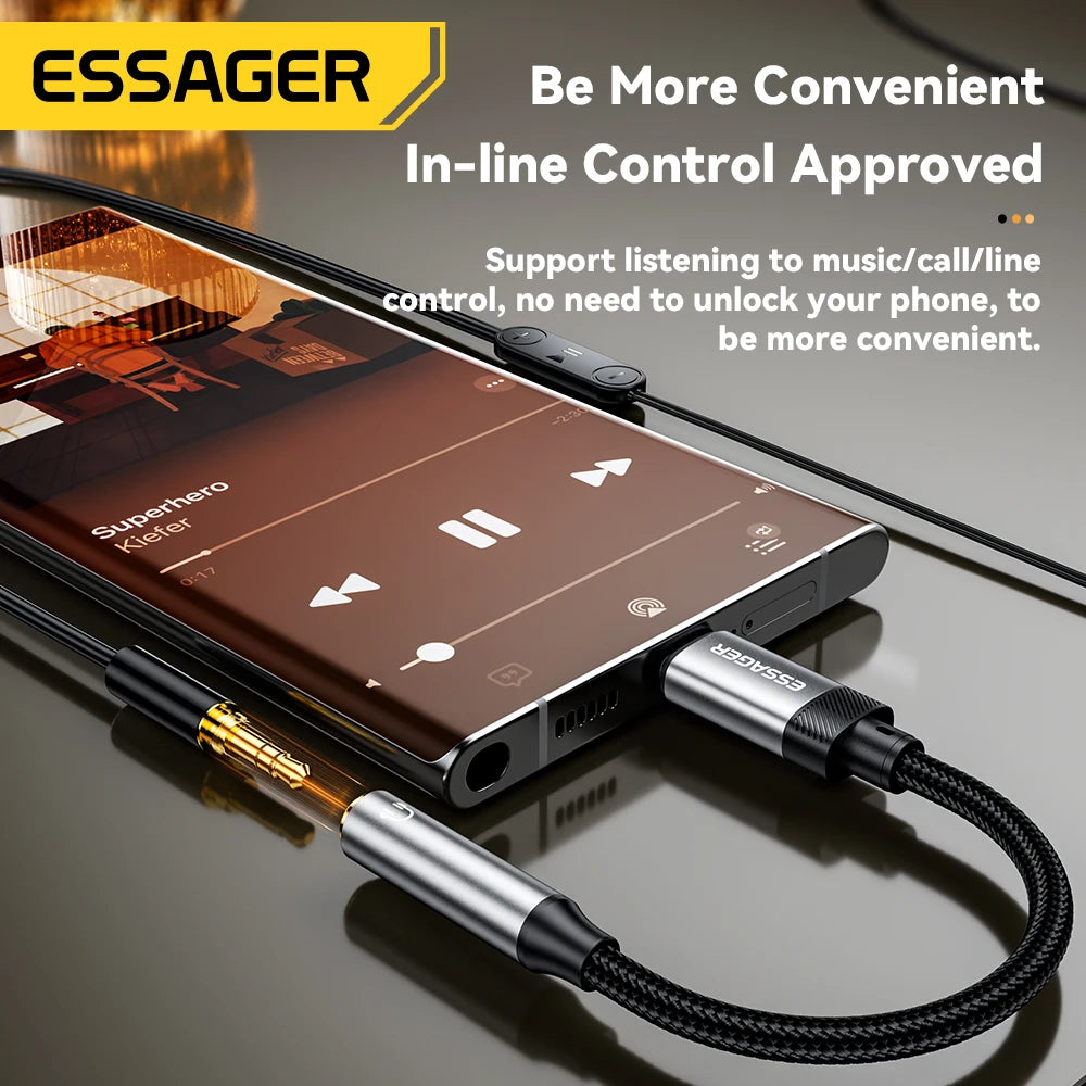 Essager Lightning & USB-C to 3.5mm Audio Adapter