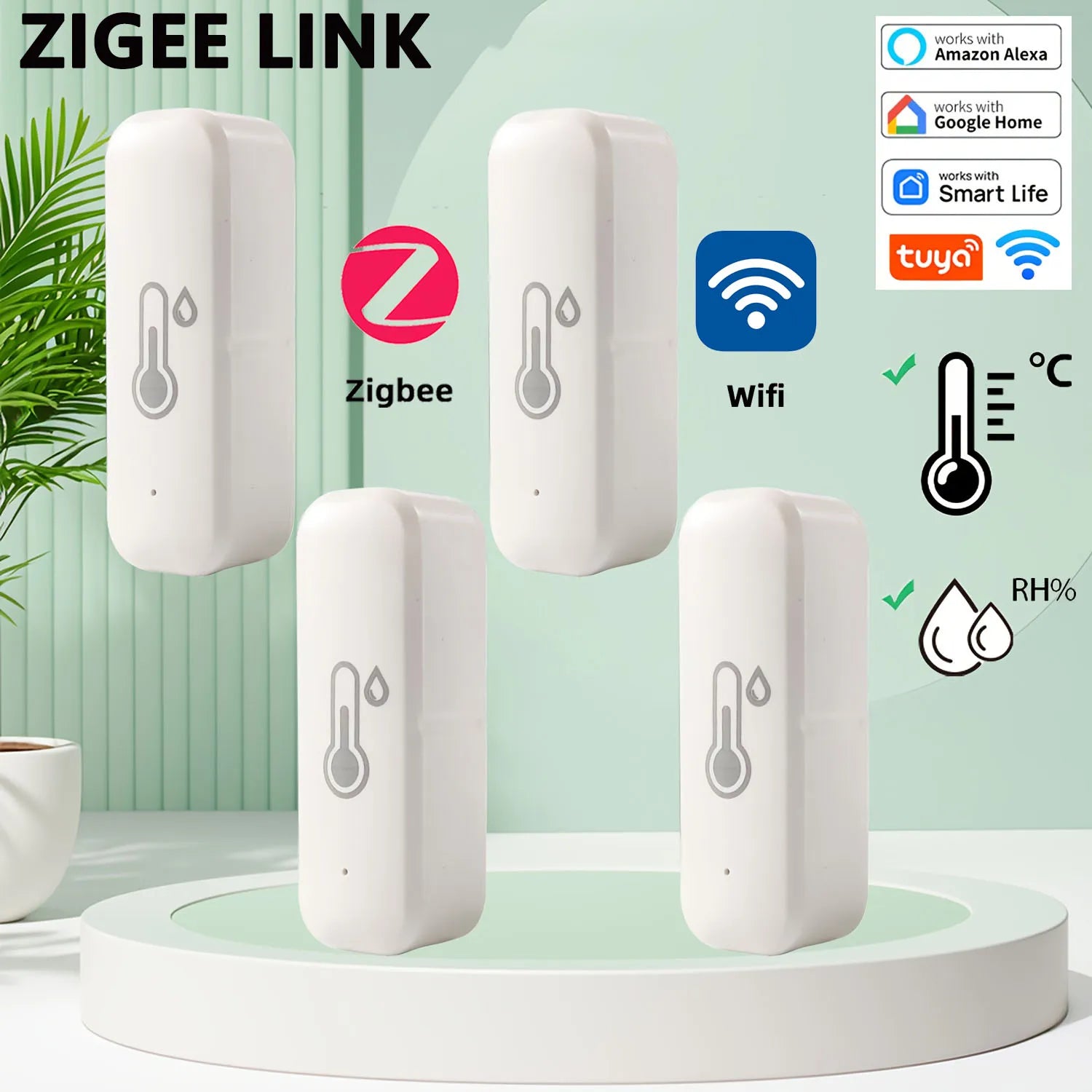 ZigBee 3.0 Smart Temperature & Humidity Sensor — Tuya & Alexa Compatible