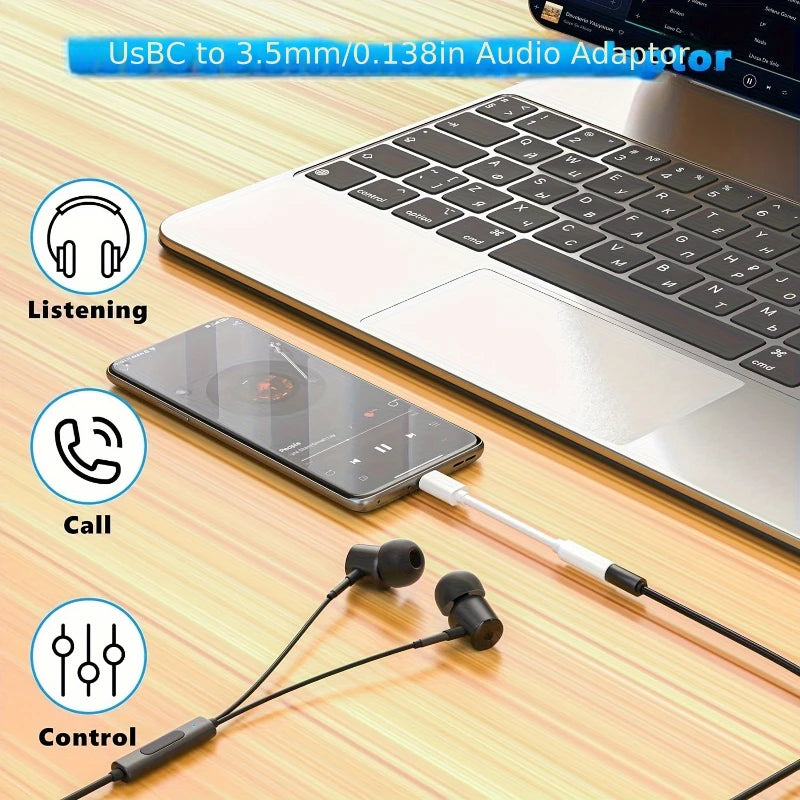 USB-C & Lightning to 3.5mm Audio Adapter