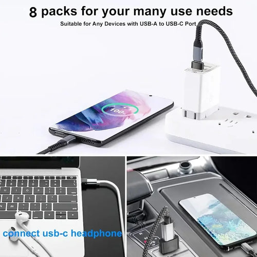 8-Pack USB-C Adapter Set - USB 3.0, USB-A & Micro USB Converters