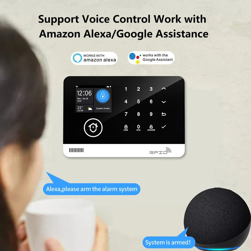Tuya Smart WiFi GSM Home Security Alarm System — Touch Keyboard, RFID & App Control